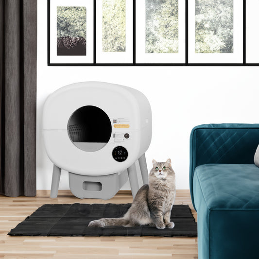 Automatic Smart Cat Litter Box, Large Capacity Self-Cleaning Litter Box with Infrared/Gravity/Ambient Light Function(Model B)