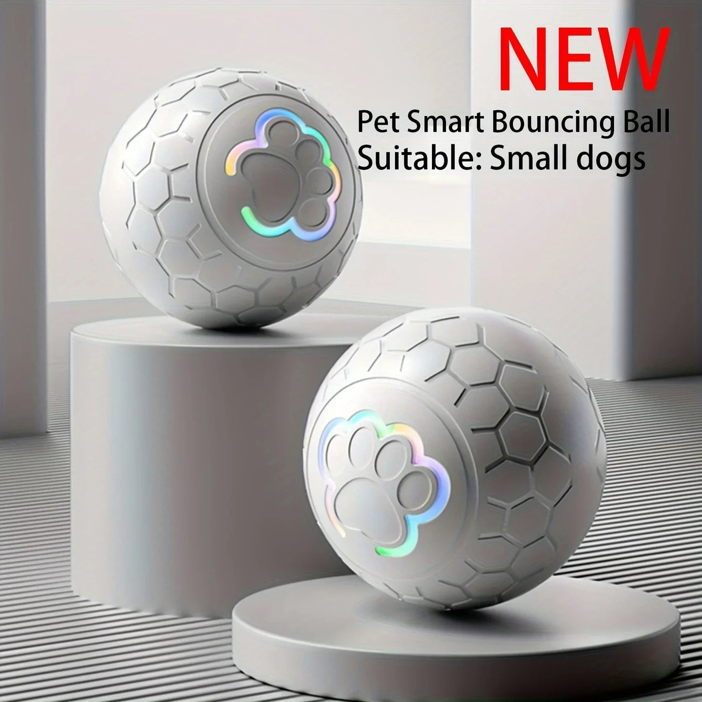 Interactive Pet Toy Ball - Rechargeable, Bite Resistant, Automatic Smart Bouncing Balls