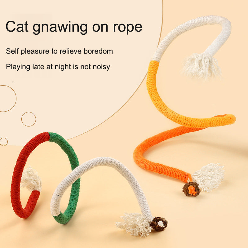 Cat Bite Rope Toy for Self pleasure Relieve Stress Grind Teeth Clean Teeth Cat Teasing Stick Supplies